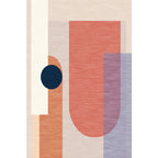 Modernist Color Block Carpet Blue and Orange Polyester Carpet Non-Slip Back Washable Pet Friendly Rug for Home