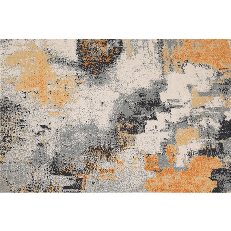 Creative Orange Industrial Carpet Polyester Abstract Carpet Washable Pet Friendly Non-Slip Rug for Living Room