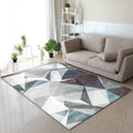 Gray geometric pattern rug polyester modern rug washable non-slip pet-friendly rug for the living room