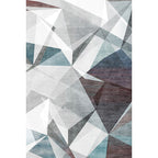 Gray geometric pattern rug polyester modern rug washable non-slip pet-friendly rug for the living room