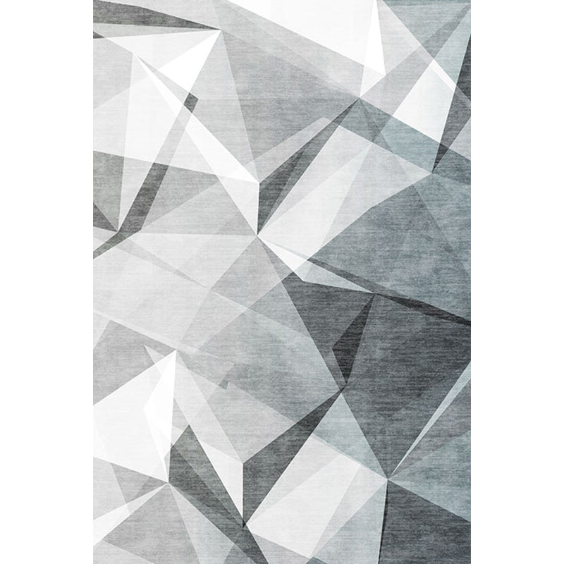 Gray geometric pattern rug polyester modern rug washable non-slip pet-friendly rug for the living room