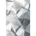 Gray geometric pattern rug polyester modern rug washable non-slip pet-friendly rug for the living room