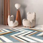 Casual Modernism Rug Green and Brown Striped Pattern Rug Pet Friendly Non-Slip Washable Rug for Decoration