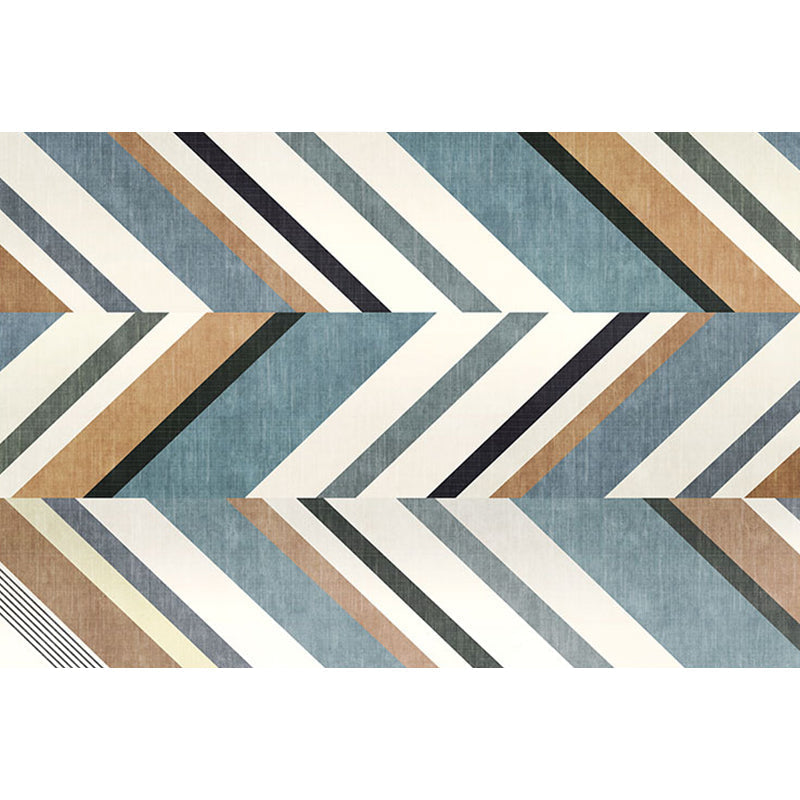 Casual Modernism Rug Green and Brown Striped Pattern Rug Pet Friendly Non-Slip Washable Rug for Decoration