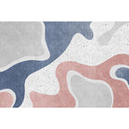 Pink and Blue Color Block Rug Polyester Modern Rug Washable Non-Slip Pet-Friendly Area Rug for the Living Room