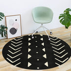 Modernist geometric pattern rug with stripes black and yellow polyester rug non-slip backing washable pet-friendly rug for the bedroom