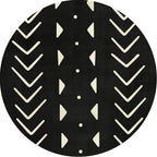 Modernist geometric pattern rug with stripes black and yellow polyester rug non-slip backing washable pet-friendly rug for the bedroom