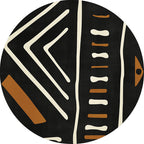 Modernist geometric pattern rug with stripes black and yellow polyester rug non-slip backing washable pet-friendly rug for the bedroom
