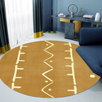 Modernist geometric pattern rug with stripes black and yellow polyester rug non-slip backing washable pet-friendly rug for the bedroom