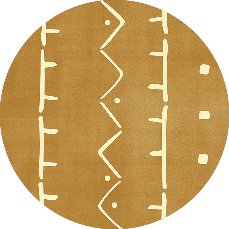Modernist geometric pattern rug with stripes black and yellow polyester rug non-slip backing washable pet-friendly rug for the bedroom
