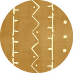 Modernist geometric pattern rug with stripes black and yellow polyester rug non-slip backing washable pet-friendly rug for the bedroom