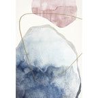 Unique blue modernist carpet Polyester color block rug washable pet-friendly non-slip rug for the living room