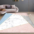 Stylish Modernism Carpet Pink and White Geometric Pattern Carpet Pet Friendly Non-Slip Washable Area Rug for Decoration