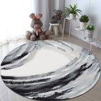 Unique Multicolored Modernist Rug Polyester Abstract Rug Washable Pet Friendly Non-Slip Rug for the Living Room