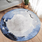 Unique Multicolored Modernist Rug Polyester Abstract Rug Washable Pet Friendly Non-Slip Rug for the Living Room