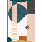 Casual Multicolor Modernist Carpet Polyester Color Block Stripe Pattern Carpet Washable Pet Friendly Non-Slip Carpet for Living Room