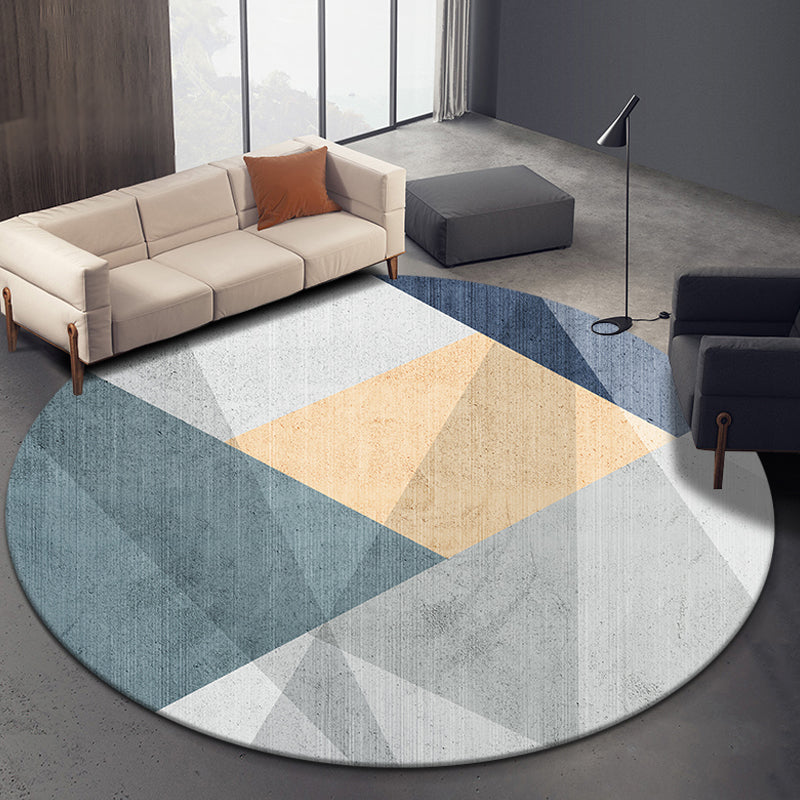 Multicolored geometric patterned carpet polyester novelty carpet washable non-slip pet-friendly carpet for the study