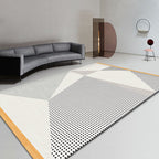 Funky Modernism Rug Green and Gray Geometric and Checkered Pattern Rug Pet Friendly Non-Slip Washable Area Rug for Decoration