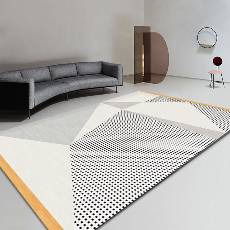Funky Modernism Rug Green and Gray Geometric and Checkered Pattern Rug Pet Friendly Non-Slip Washable Area Rug for Decoration