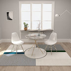 Funky Modernism Rug Green and Gray Geometric and Checkered Pattern Rug Pet Friendly Non-Slip Washable Area Rug for Decoration