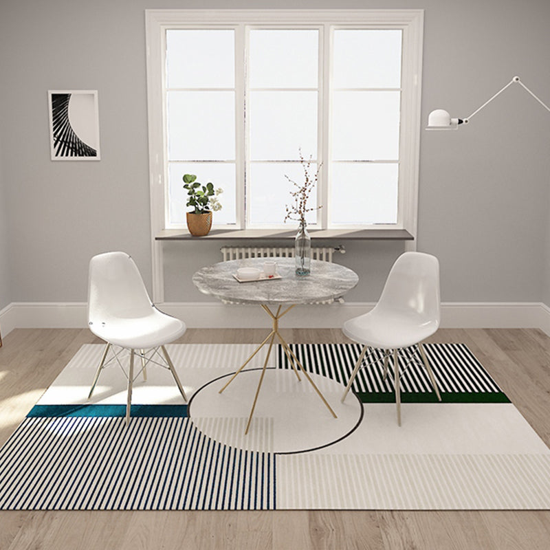 Funky Modernism Rug Green and Gray Geometric and Checkered Pattern Rug Pet Friendly Non-Slip Washable Area Rug for Decoration