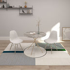 Funky Modernism Rug Green and Gray Geometric and Checkered Pattern Rug Pet Friendly Non-Slip Washable Area Rug for Decoration
