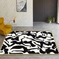 Stylish Nordic Rug Black and White Abstract Rug Pet-Friendly Non-Slip Washable Rug for Decoration