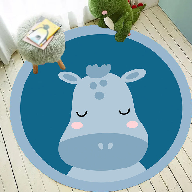 Kids Animal pattern Carpet Multicolor Polyester Carpet Non-Slip Back Washable Pet-Friendly Carpet for Bedroom