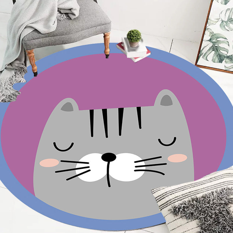 Kids Animal pattern Carpet Multicolor Polyester Carpet Non-Slip Back Washable Pet-Friendly Carpet for Bedroom