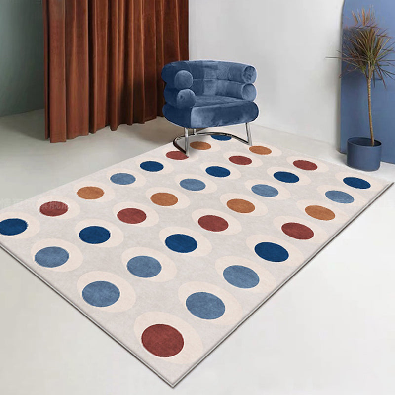 Novelty Circles Pattern Rug Multicolor Polyester Rug Non-Slip Back Washable Pet-Friendly Rug for Home