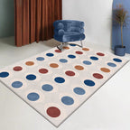 Novelty Circles Pattern Rug Multicolor Polyester Rug Non-Slip Back Washable Pet-Friendly Rug for Home