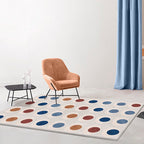 Novelty Circles Pattern Rug Multicolor Polyester Rug Non-Slip Back Washable Pet-Friendly Rug for Home