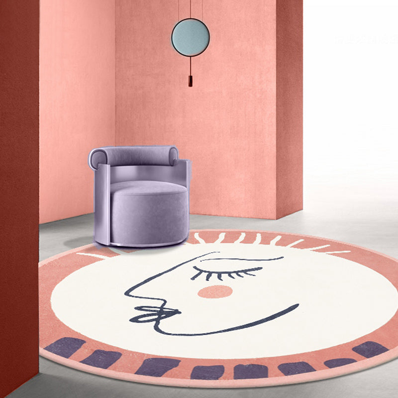 Character Carpet Polyester Modern Carpet Washable Anti-Slip Pet-Friendly Area Rug for Living Room