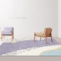 Purple Edged Carpet Polyester Modern Carpet Washable Non-Slip Pet-Friendly Area Rug for the Living Room