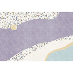 Purple Edged Carpet Polyester Modern Carpet Washable Non-Slip Pet-Friendly Area Rug for the Living Room