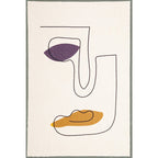 Novelty Abstract Rug Beige Polyester Rug Non-Slip Underlay Washable Pet-Friendly Carpet for Home