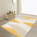 Yellow geometric patterned carpet polyester modern carpet washable non-slip pet-friendly carpet for the living room