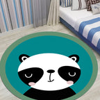 Multicolor Animal Pattern Rug Polyester Kids Rug Washable Non-Slip Pet-Friendly Rug for Children's Room