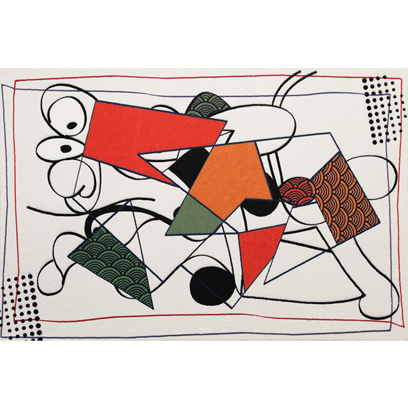 Multicolor Abstract Rug Polyester Modern Rug Washable Non-Slip Pet-Friendly Rug for the Living Room