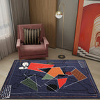 Multicolor Abstract Rug Polyester Modern Rug Washable Non-Slip Pet-Friendly Rug for the Living Room