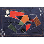 Multicolor Abstract Rug Polyester Modern Rug Washable Non-Slip Pet-Friendly Rug for the Living Room