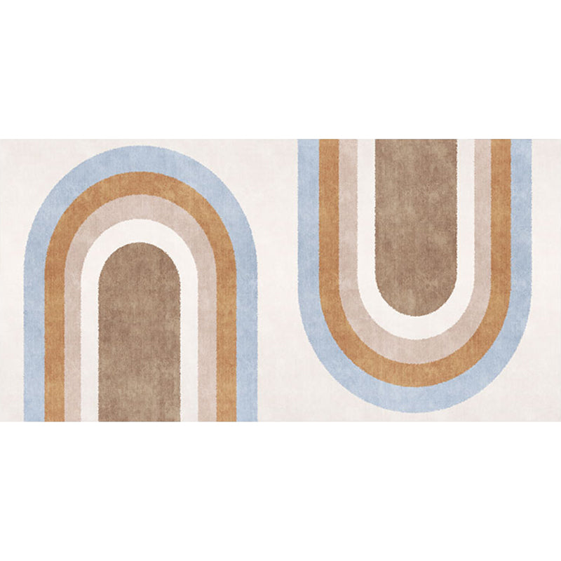 Stylish brown Nordic carpet polyester geometric pattern carpet washable pet-friendly non-slip carpet for the living room
