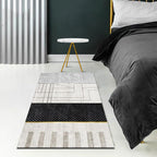 Modernist geometric pattern rug Multicolored Polyester rug Non-slip back Washable Pet-friendly rug for the bedroom