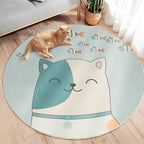 Unique Multicolor Kids Rug Polyester Animal Pattern Rug Washable Pet-Friendly Non-Slip Carpet for the Children's Room