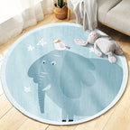 Unique Multicolor Kids Rug Polyester Animal Pattern Rug Washable Pet-Friendly Non-Slip Carpet for the Children's Room