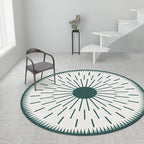 Creative Modernist Carpet Polyester Radial Pattern Rug Washable Pet-Friendly Non-Slip Rug for the Living Room