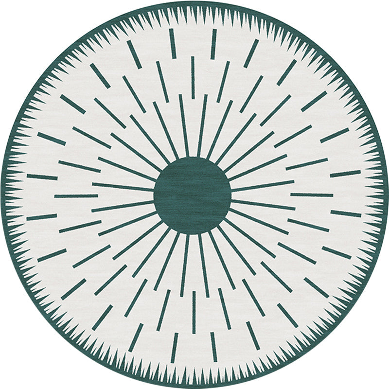 Creative Modernist Carpet Polyester Radial Pattern Rug Washable Pet-Friendly Non-Slip Rug for the Living Room