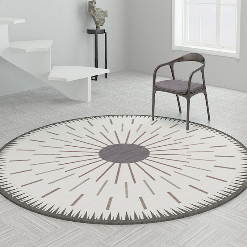 Creative Modernist Carpet Polyester Radial Pattern Rug Washable Pet-Friendly Non-Slip Rug for the Living Room