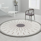 Creative Modernist Carpet Polyester Radial Pattern Rug Washable Pet-Friendly Non-Slip Rug for the Living Room