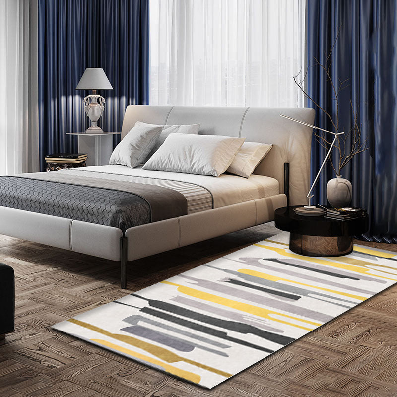 Colorblock Carpet Polyester Modern Carpet Washable Non-Slip Pet-Friendly Area Rug for Bedroom